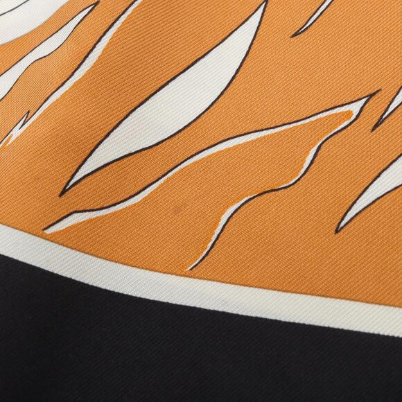 HERMES Brown Silk Scarf - Picture 4 of 4